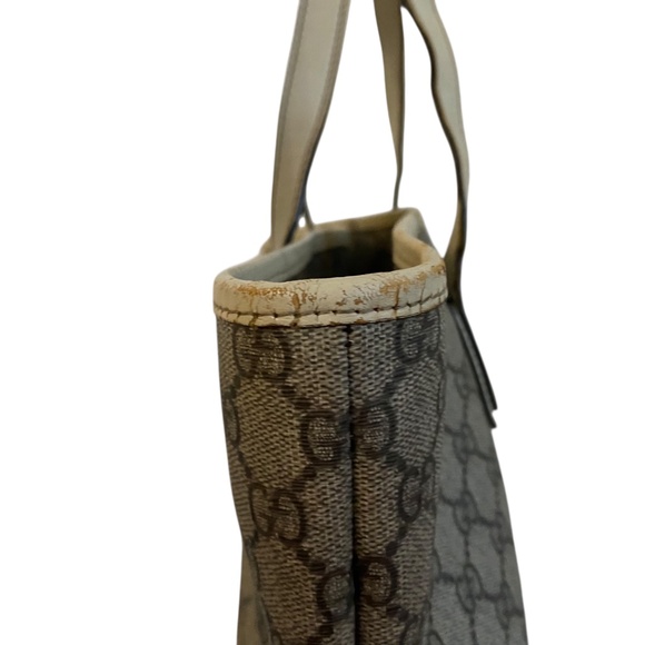 Gucci GG Supreme Monogram Coated Canvas Medium Joy Tote Ivory Leather Trim w COA - Picture 15 of 16